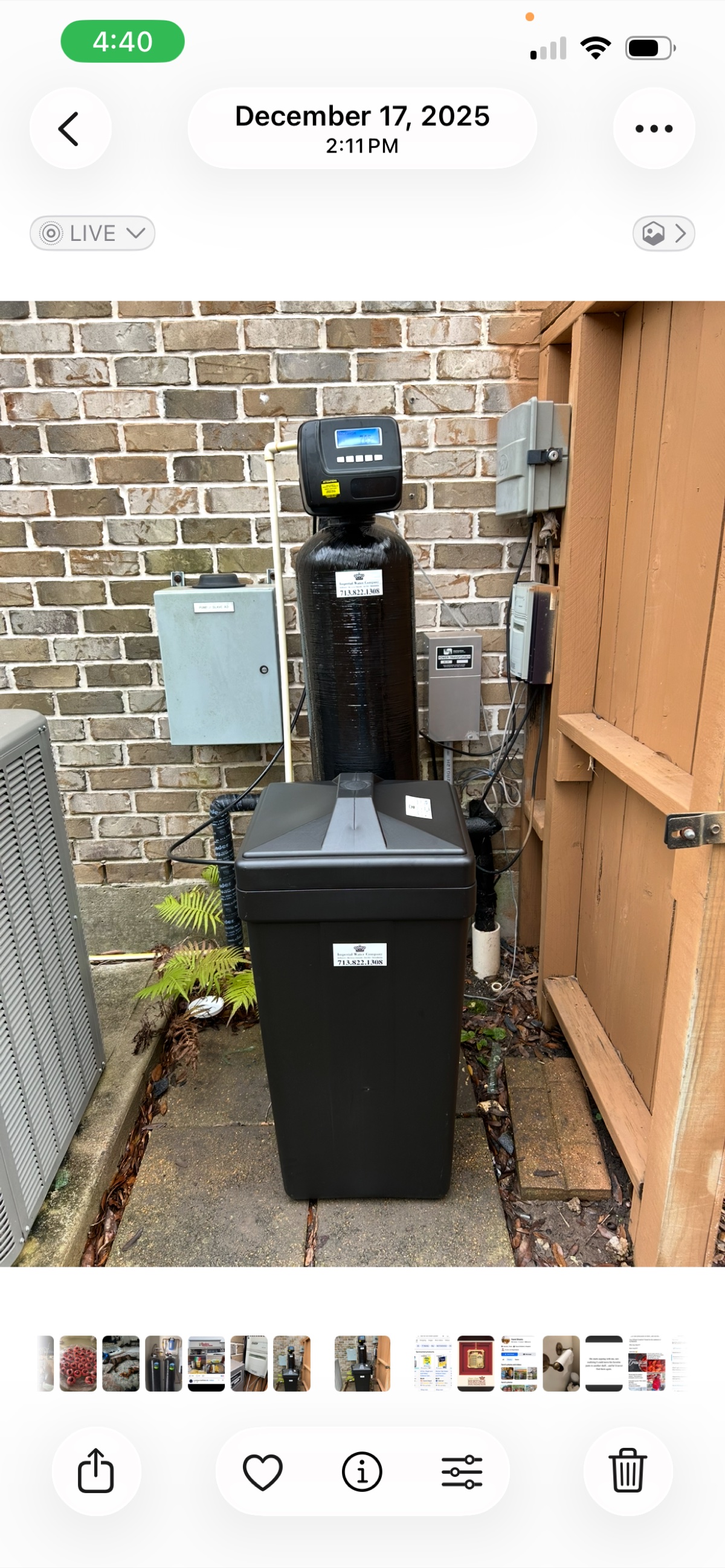 Softener install completed